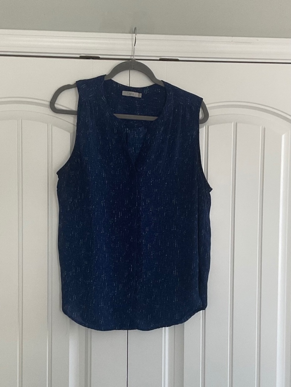 Dalia Blue Sleeveless Xlarge Blouse